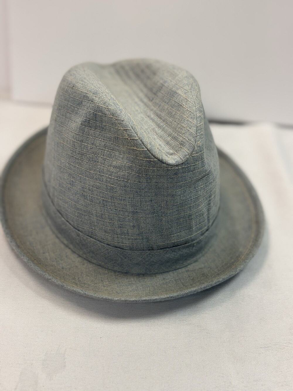 Vintage Adam Fedora Hat 7 1/4 Union Made Linen Blue Men’s USA